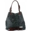 GEANȚĂ DIN PIELE shopper bag Vittoria Gotti verde de sticlă V80049